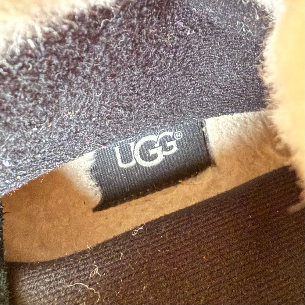 UGG Australia Boots Nessa Shearling Lined Black Suede Mid Calf Zip Up US 3 EU 35 - Picture 11 of 11